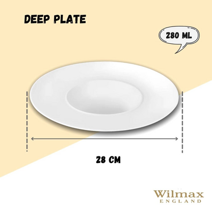 Buy White Deep Plate 11" inch - Fine Porcelain Tableware | Durable & Heat-Resistant, Goodies N Stuff