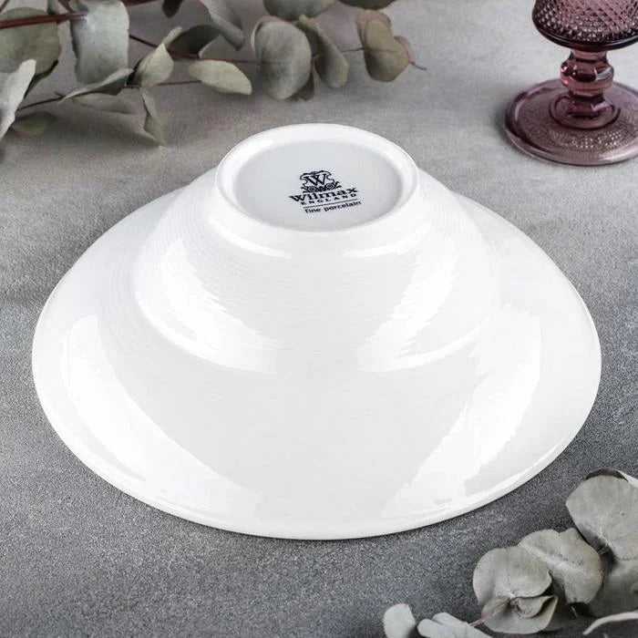 White Deep Salad or Soup Plate 9.75" inch | 16 Fl Oz | - Fine Porcelain, Dishwasher & Microwave Safe, Goodies N Stuff