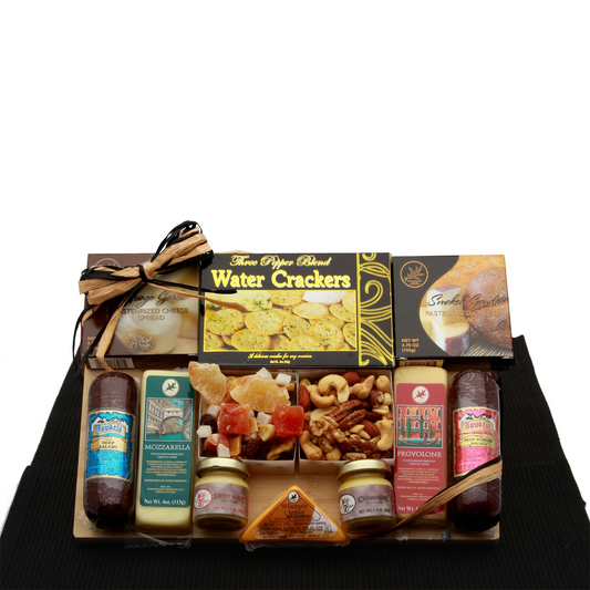 Savory Selections Meat & Cheese Gourmet Gift Board - meat and cheese gift baskets, Goodies N Stuff