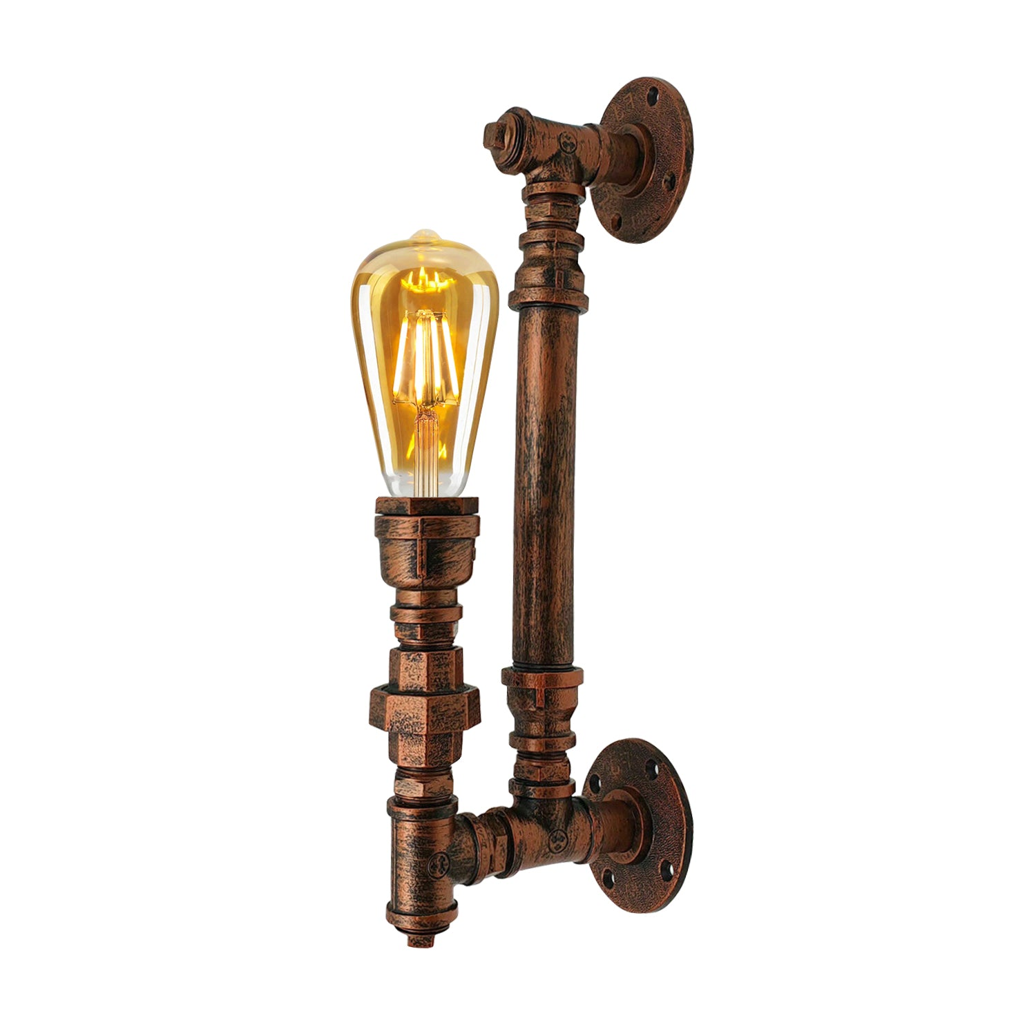 Rustic Red Steampunk Wall Sconce pipe Light~1339, Goodies N Stuff