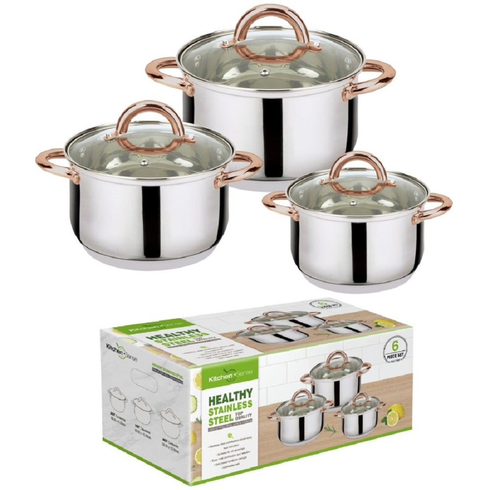 J&V TEXTILES 6-Piece Stainless Steel Casserole Set Pots and Lids…, Goodies N Stuff