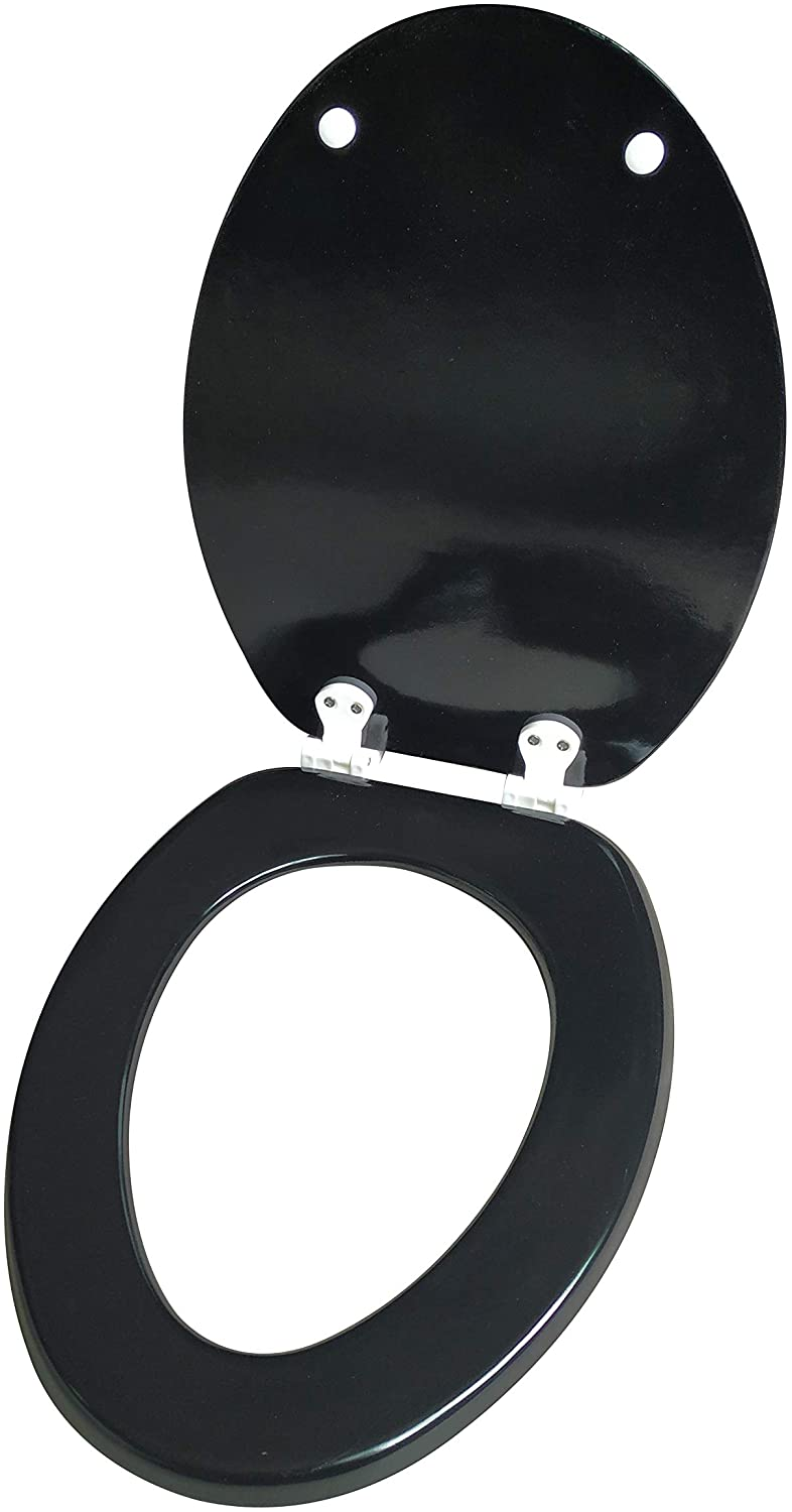 J&V Textiles Elongated Toilet Seat With Easy Clean & Change Hinge, Goodies N Stuff