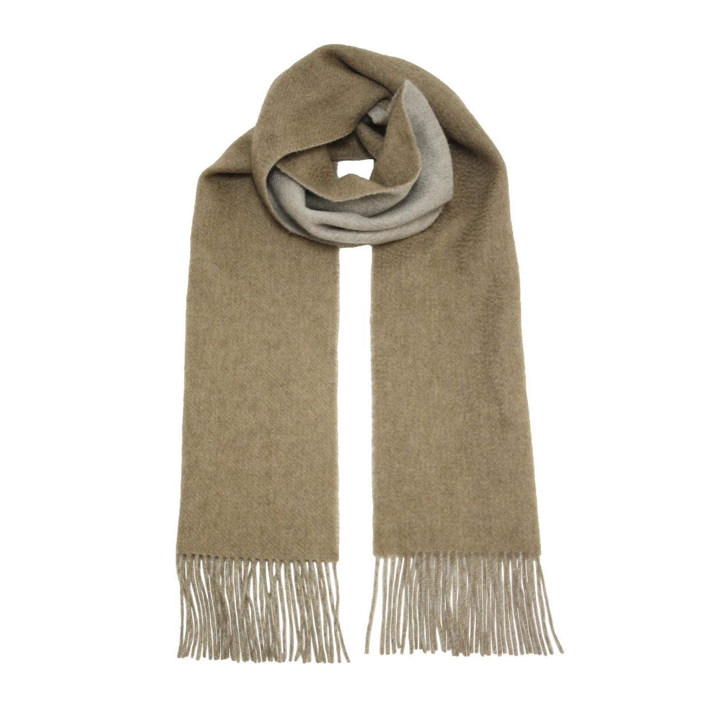 Camel Silver Cashmere Woven Double Face Scarf, Goodies N Stuff