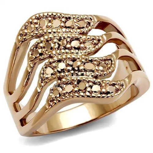 3W1196 - IP Rose Gold(Ion Plating) Brass Ring with AAA Grade CZ  in Metallic Light Gold, Goodies N Stuff