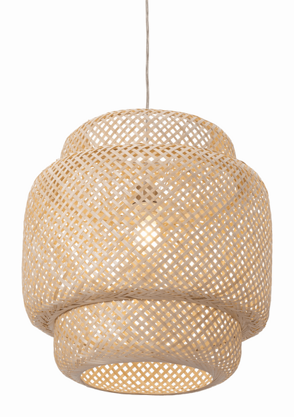 "Natural Boho Weave Ceiling Lamp"