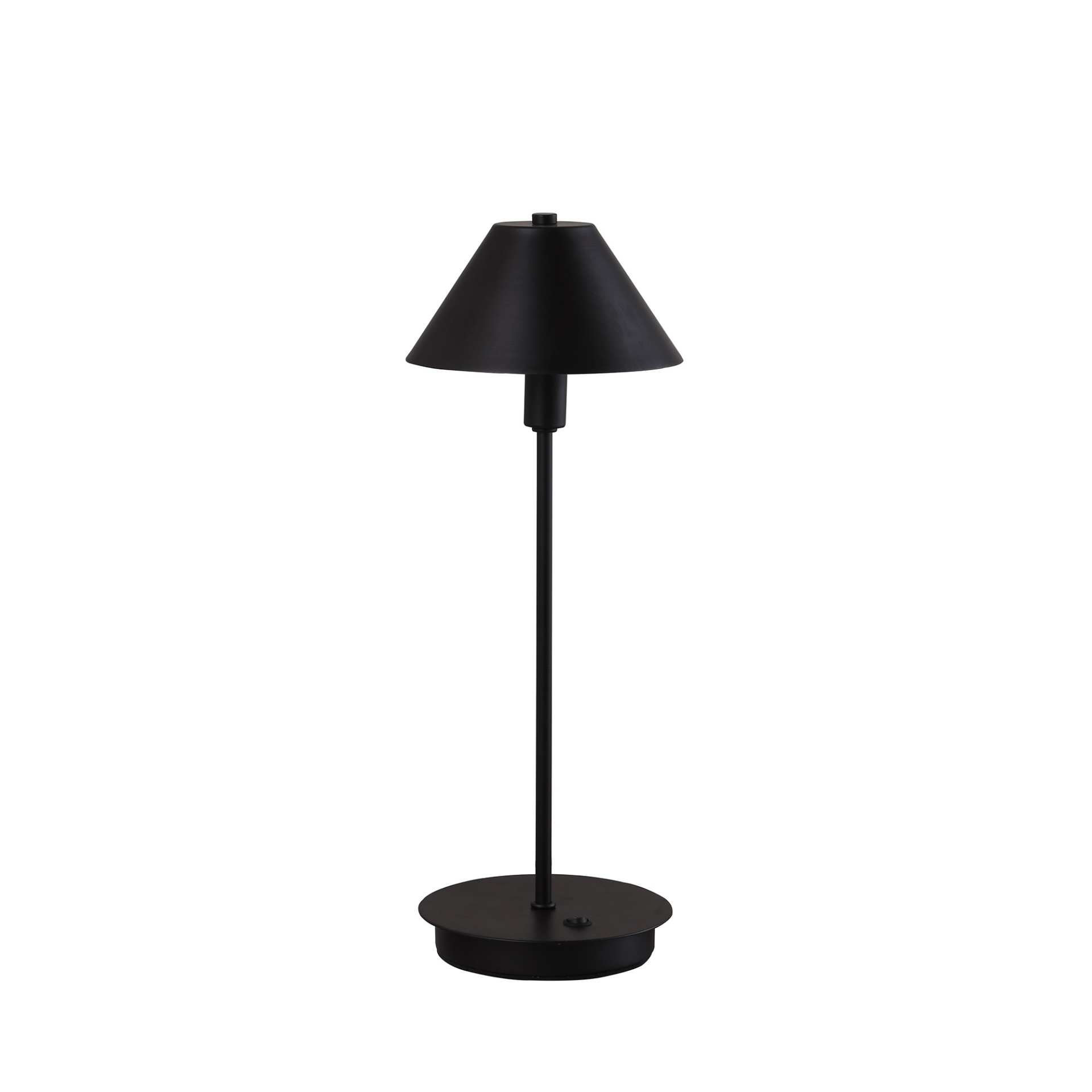 "18"" Black Metal Bedside Table Lamp With Black Cone Shade", Goodies N Stuff