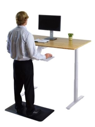 "White and Natural Bamboo 52"" Dual Motor Electric Office Adjustable Computer Desk", Goodies N Stuff