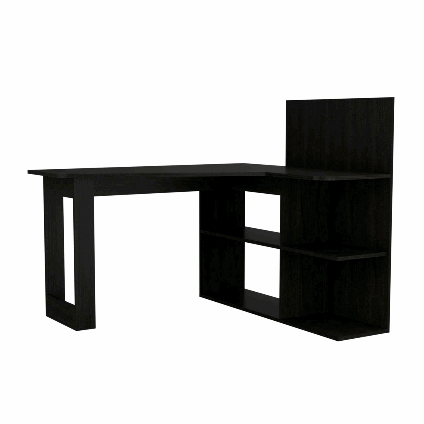 "47"" Black L Shape Computer Desk"