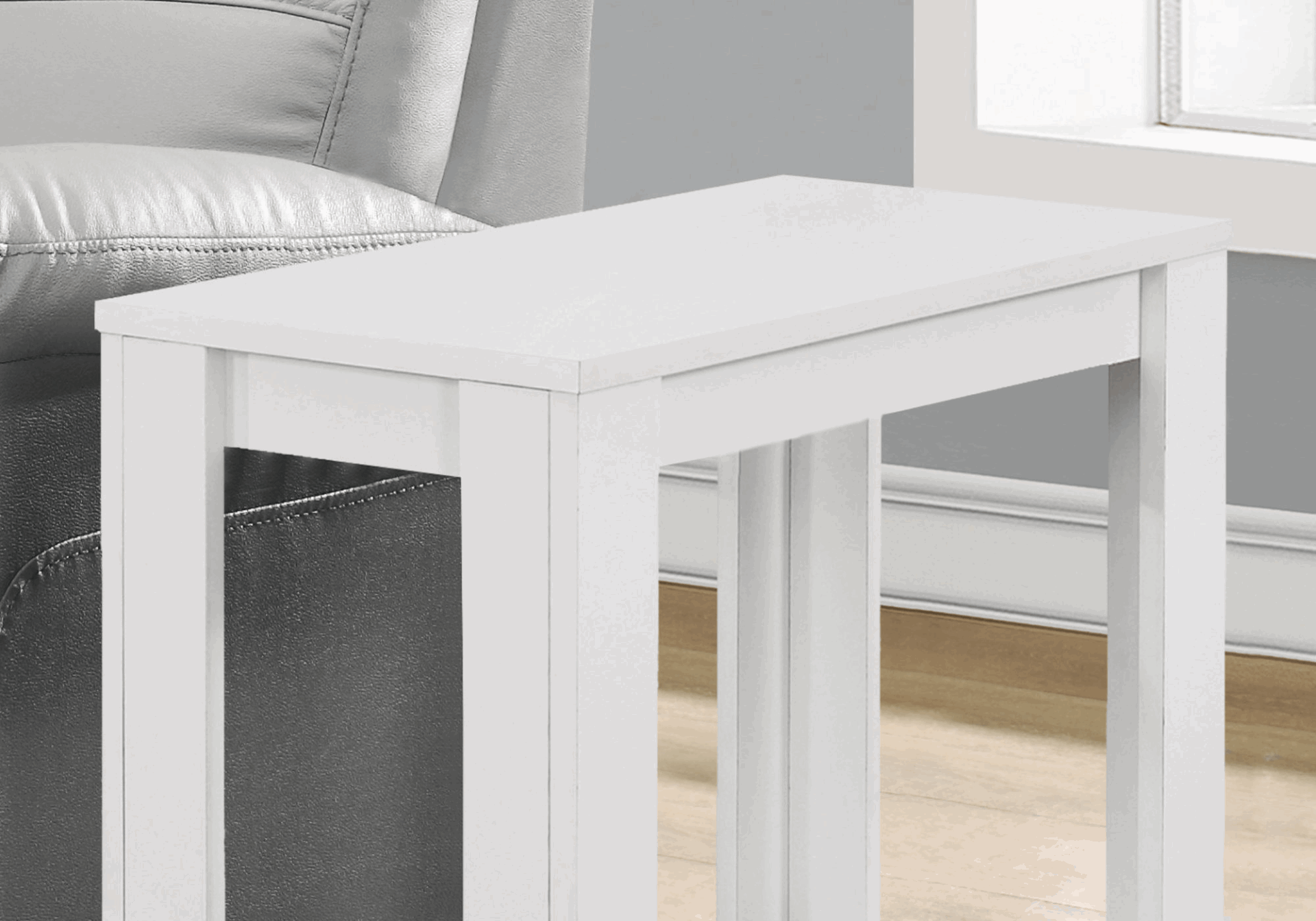 "22"" White End Table With Shelf"