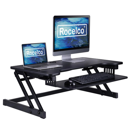 Rocelco 37.5" Deluxe Height Adjustable Standing Desk, Goodies N Stuff