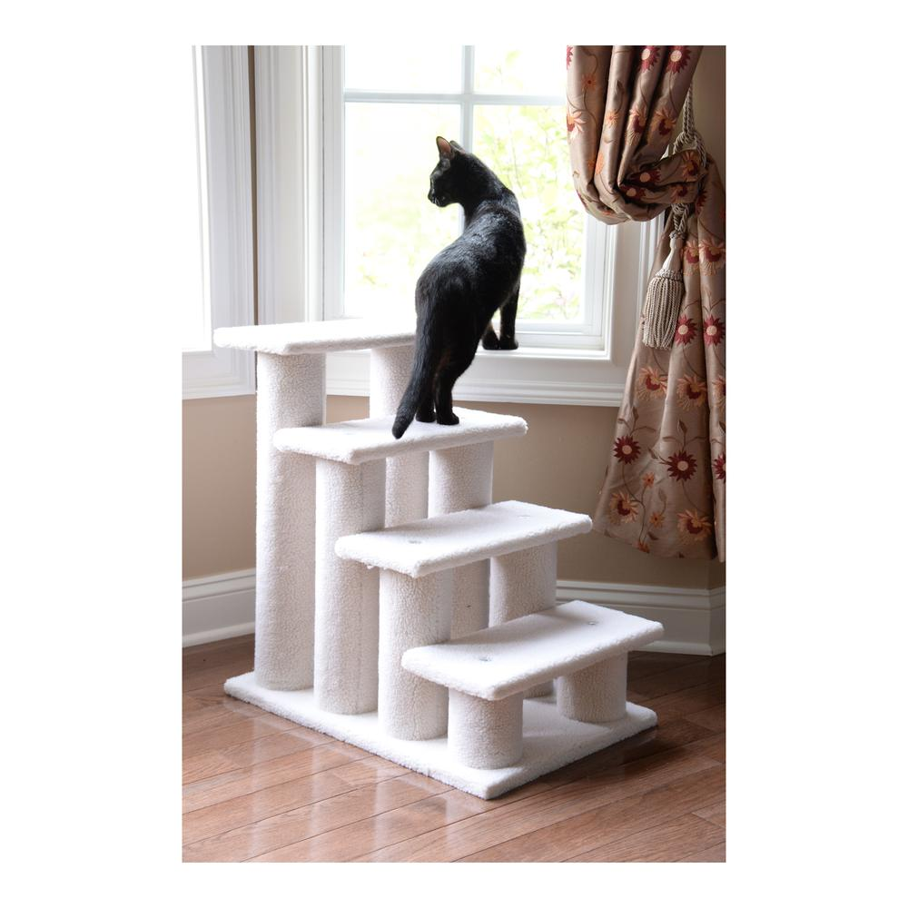 Armarkat 4 Steps Real Wood Ramp For Dogs, Cats, Cat Step Stairs Ramp, 25"(L)x17"(W)x25"(H), B4001, Goodies N Stuff