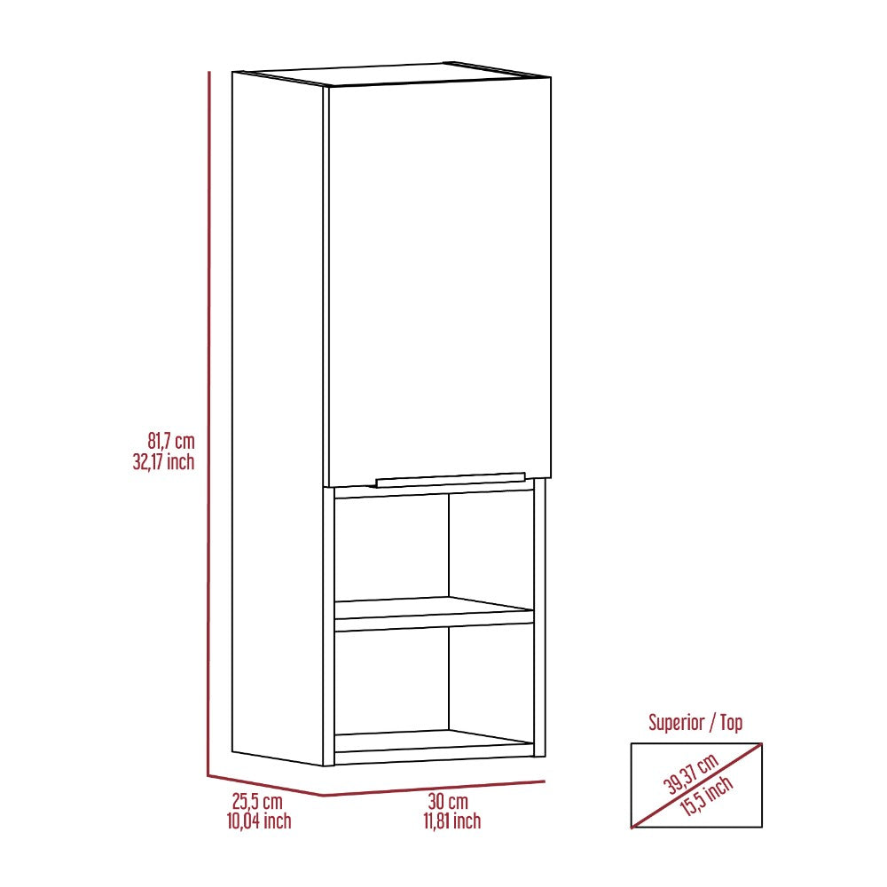 Medicine Cabinet Hazelton, Two Interior Shelves, Black Wengue Finish, Goodies N Stuff