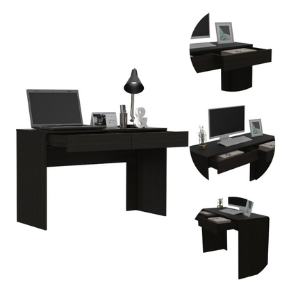 Computer Desk Aberdeen, Two Drawers, Black Wengue Finish, Goodies N Stuff