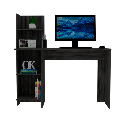Desk Wichita, Four Shelves, Smokey Oak Finish - Modern Multifunctional Space for Study or Work, Goodies N Stuff