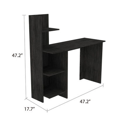 Desk Wichita, Four Shelves, Smokey Oak Finish - Modern Multifunctional Space for Study or Work, Goodies N Stuff