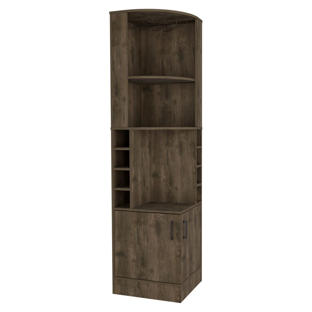 Bar Cabinet Papprika - 8 Wine Cubbies, Double Door, Dark Brown Finish, Goodies N Stuff