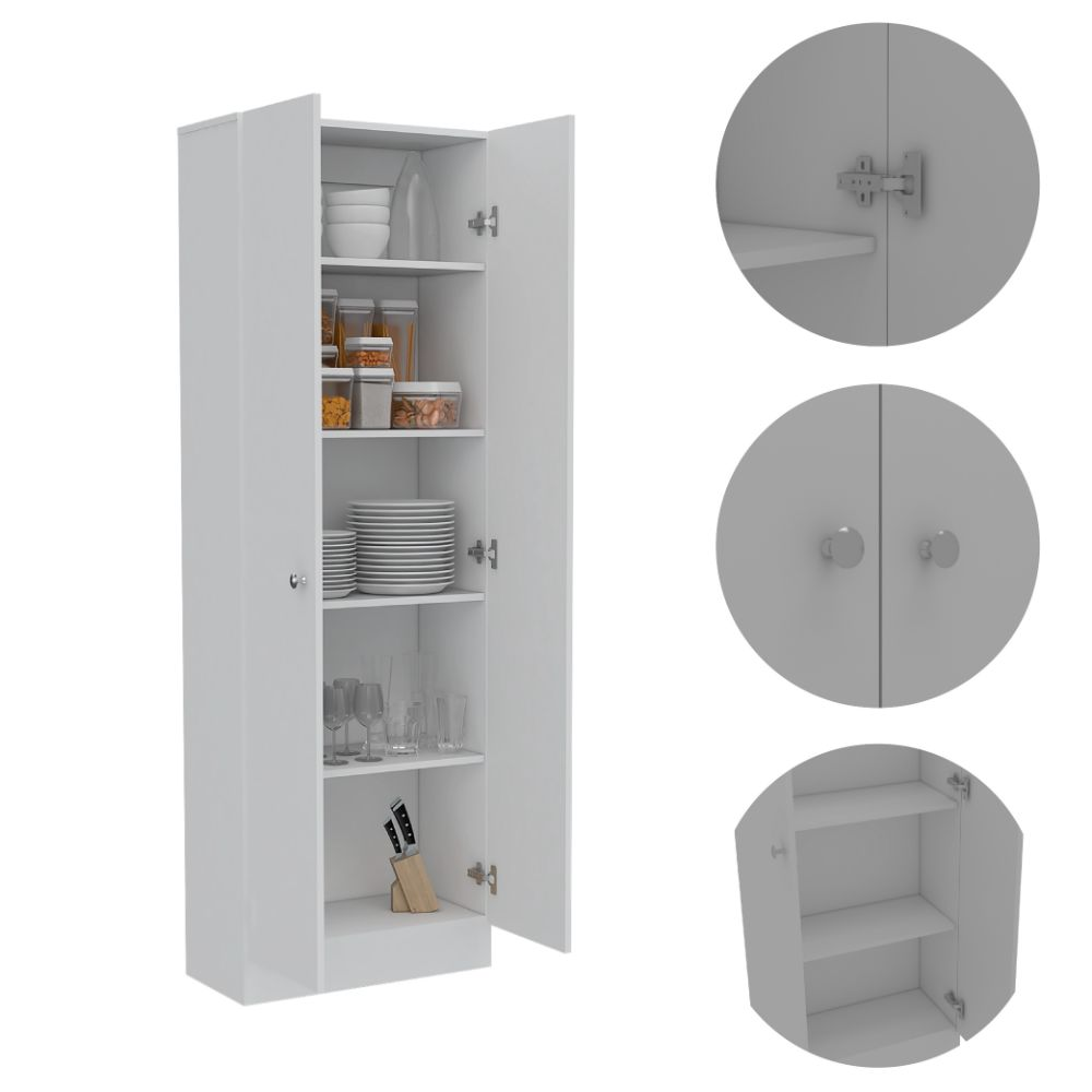 Storage Cabinet Pipestone, Double Door, White Finish, Goodies N Stuff