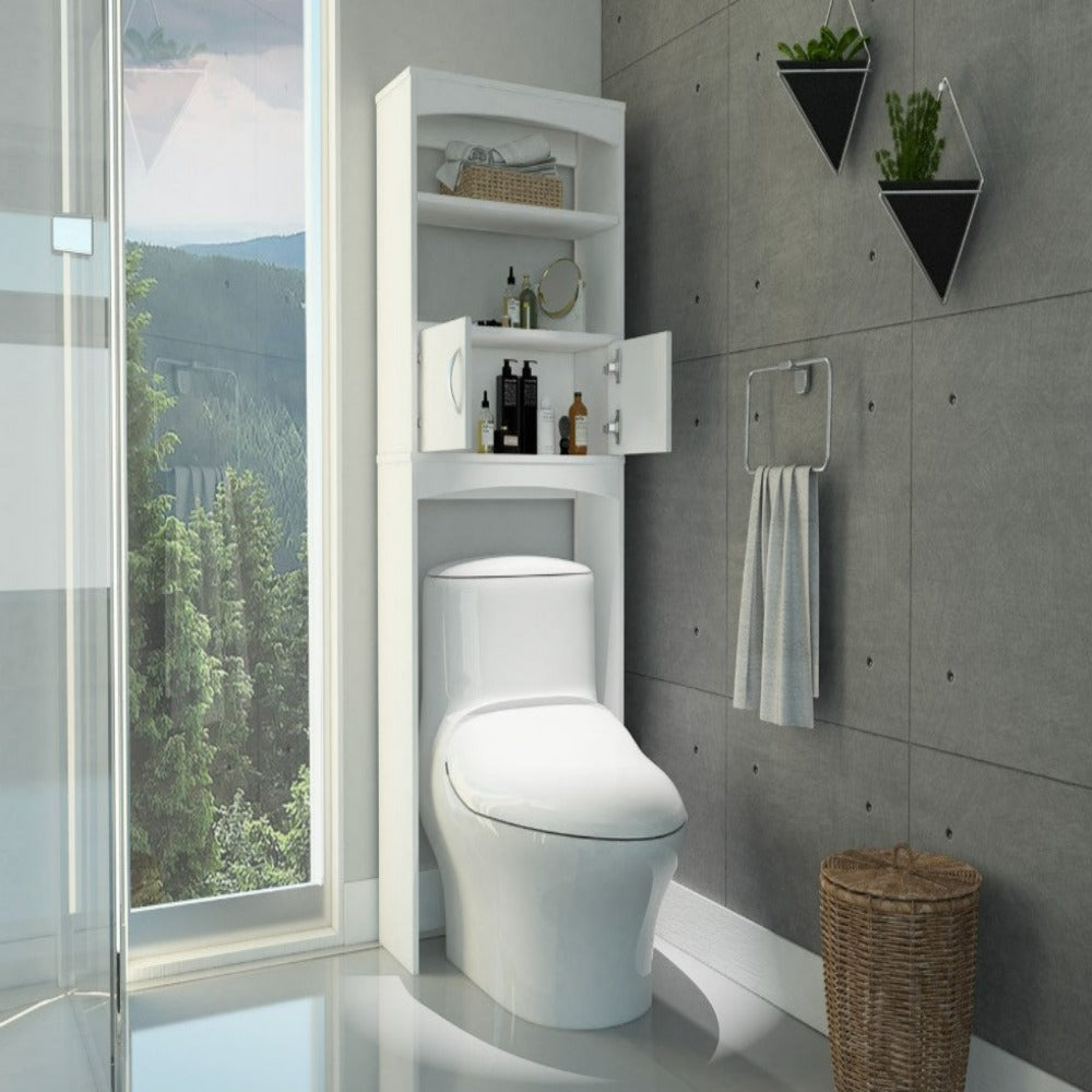 Over The Toilet Cabinet Valentia, Three Shelves, White Finish, Goodies N Stuff