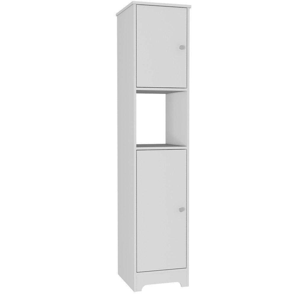 Linen Cabinet Albany, Four Interior Shelves, White Finish, Goodies N Stuff