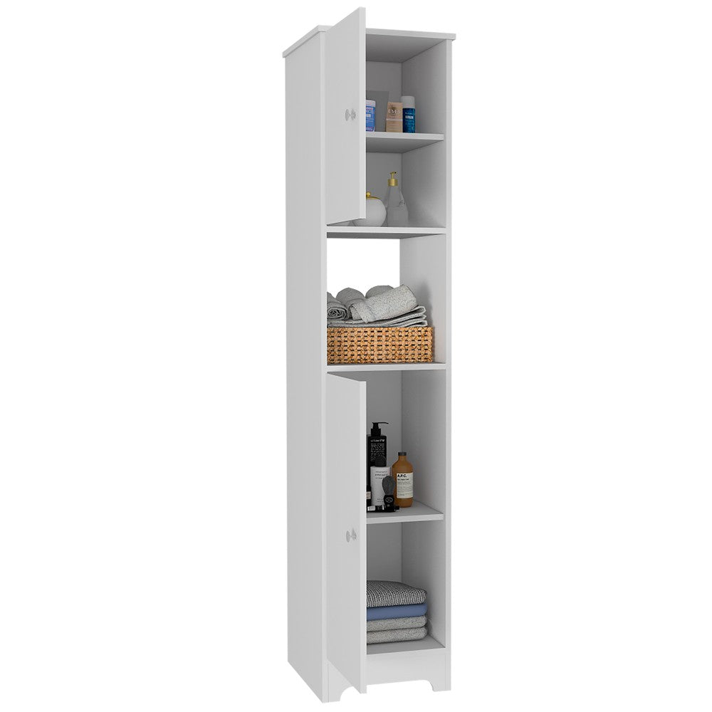 Linen Cabinet Albany, Four Interior Shelves, White Finish, Goodies N Stuff