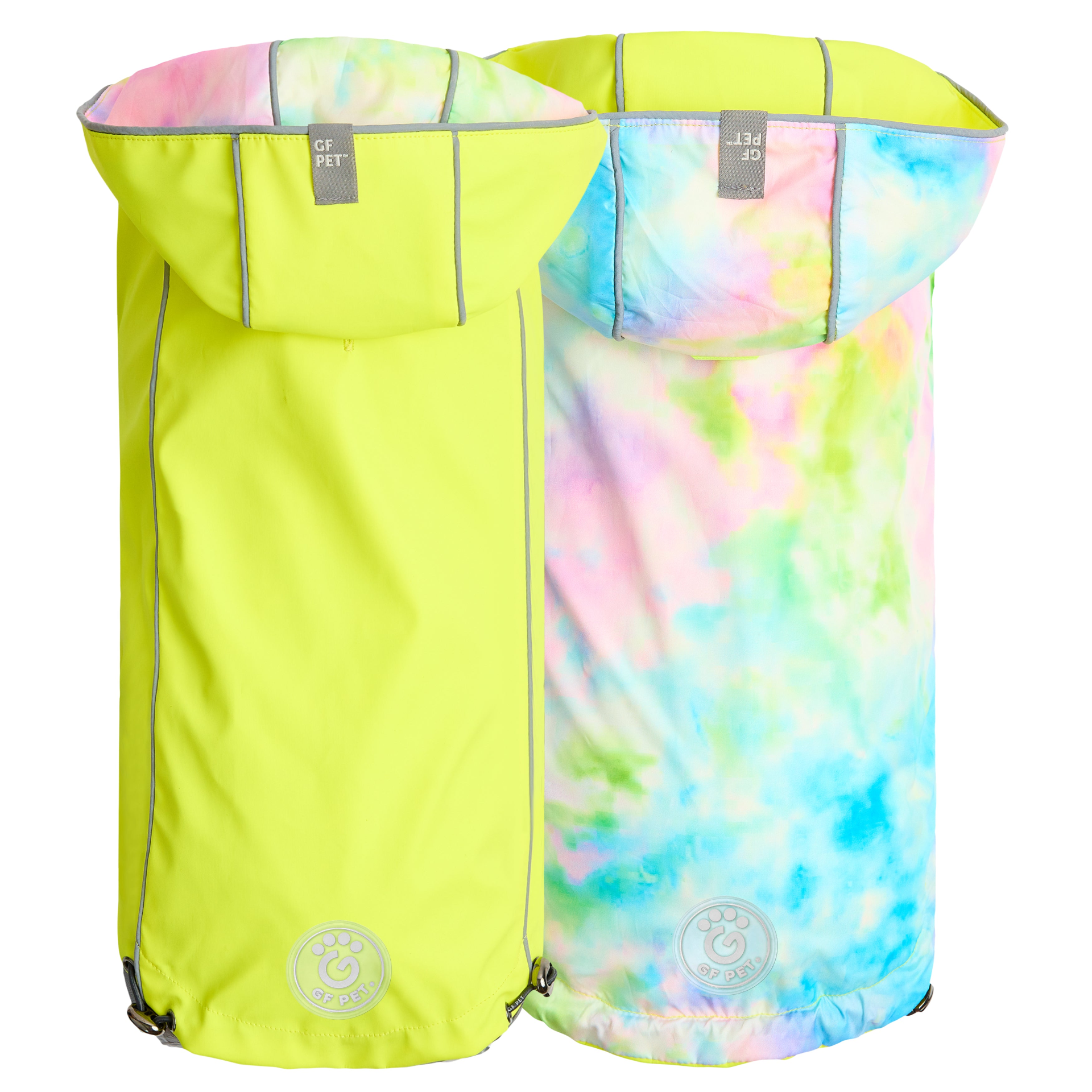 Reversible Raincoat - Neon Yellow with Tie Dye, Goodies N Stuff