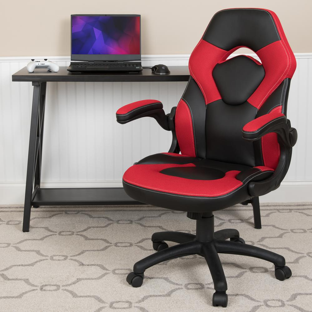 X10 Gaming Chair Racing Office Computer Swivel Chair, Red/Black LeatherSoft, Goodies N Stuff