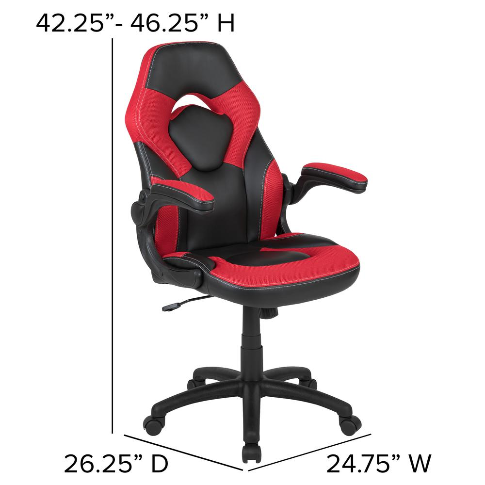 X10 Gaming Chair Racing Office Computer Swivel Chair, Red/Black LeatherSoft, Goodies N Stuff