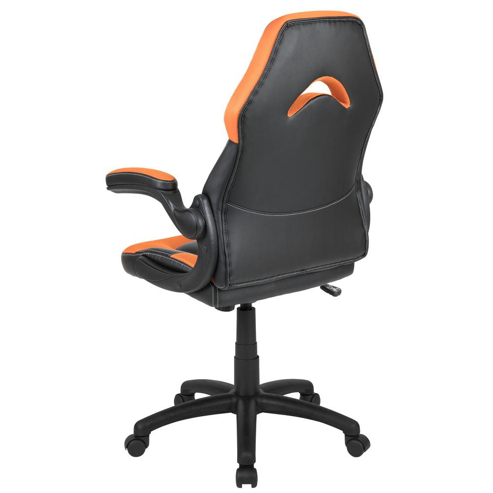 X10 Gaming Chair Racing Office Computer Swivel Chair, Orange/Black LeatherSoft, Goodies N Stuff