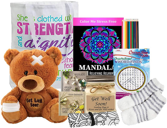Feel Better Get Well Gift Tote- get well soon gifts for women - get well soon gift basket - get well soon gifts, Goodies N Stuff