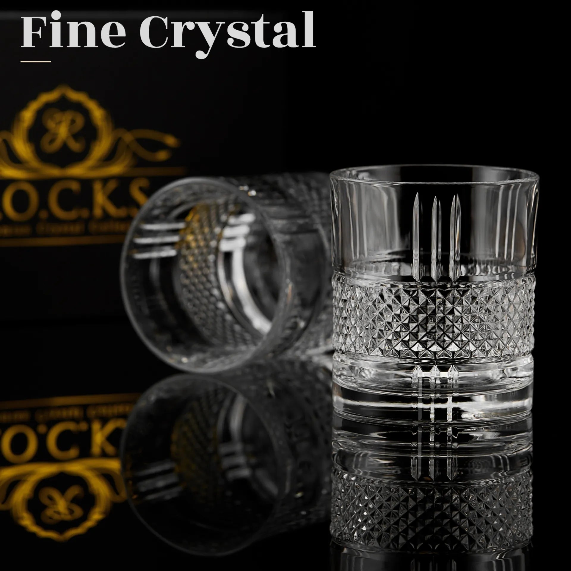 Crystal Whiskey Glasses - Set of 2 Reserve Glass Tumblers (11.5oz), Goodies N Stuff