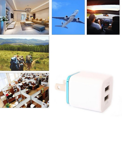 USB Wall Charger Plug Block Cube 2 Port Portable Fast Charger, Goodies N Stuff