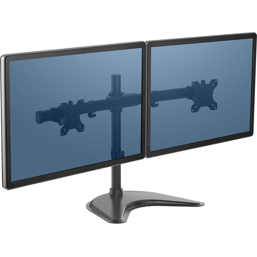 Fellowes Professional Series Freestanding Dual Horizontal Monitor Arm - Up to 27" Screen Support - 17.60 lb Load Capacity35" Width - Freestanding - Black, Goodies N Stuff