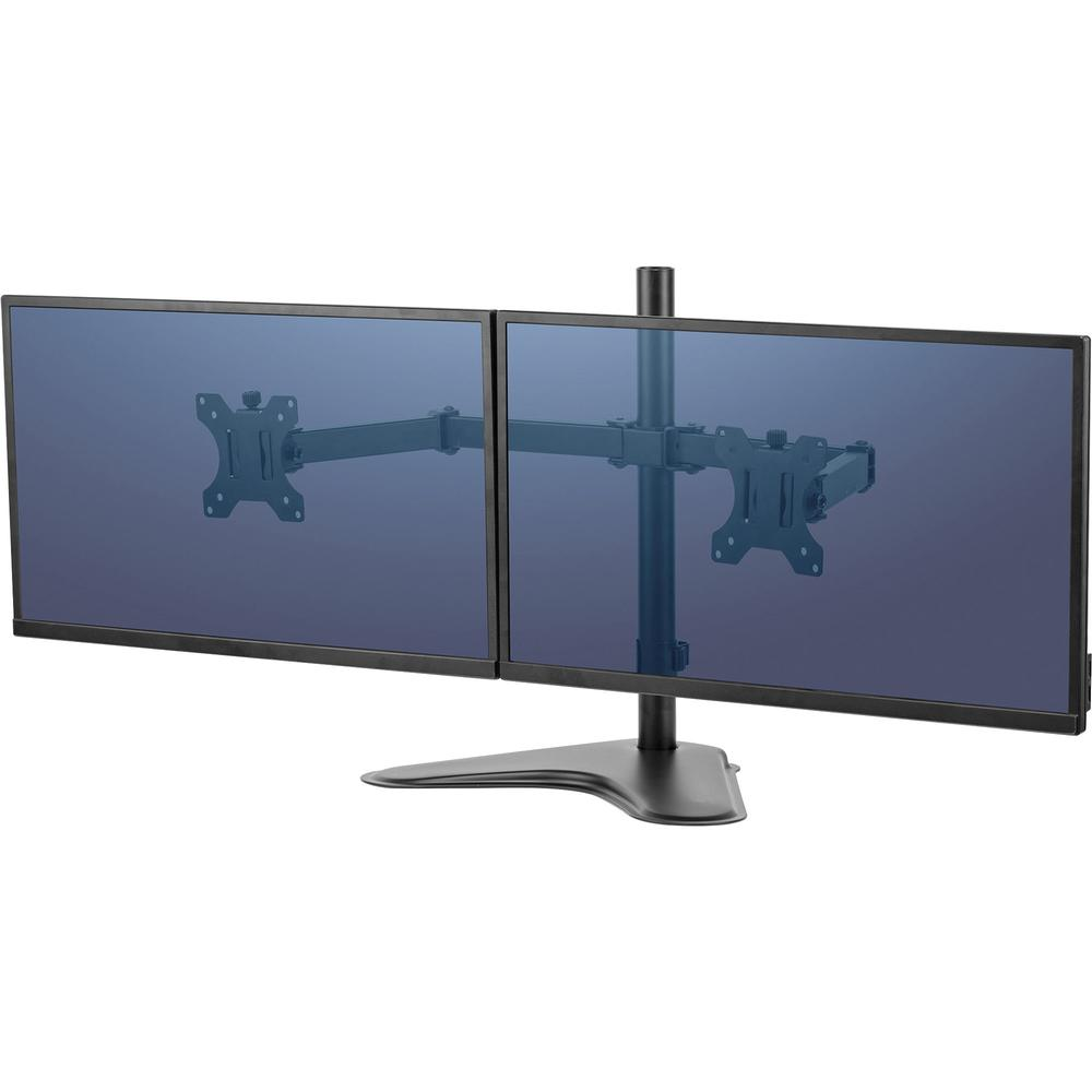 Fellowes Professional Series Freestanding Dual Horizontal Monitor Arm - Up to 27" Screen Support - 17.60 lb Load Capacity35" Width - Freestanding - Black, Goodies N Stuff