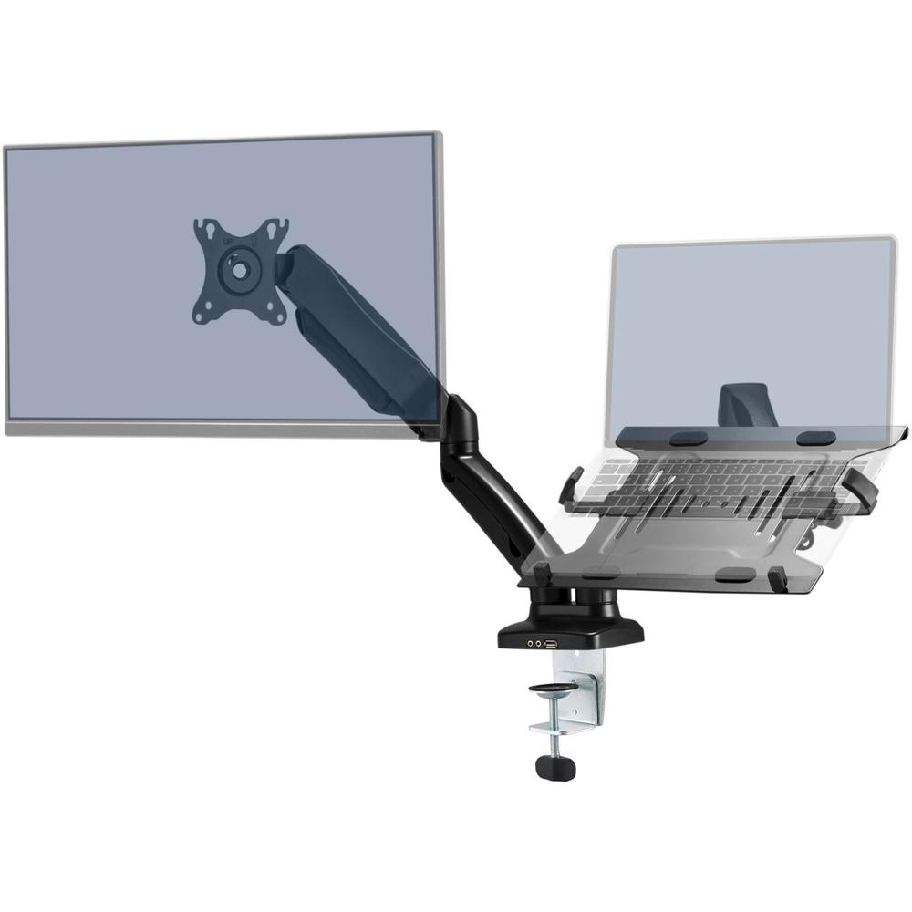 Lorell Mounting Arm for Monitor - Black - Height Adjustable - 2 Display(s) Supported - 14.30 lb Load Capacity - 75 x 75, 100 x 100 - 1 Each, Goodies N Stuff