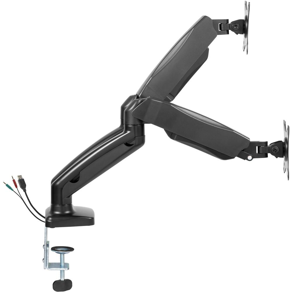 Lorell Mounting Arm for Monitor - Black - Height Adjustable - 2 Display(s) Supported - 14.30 lb Load Capacity - 75 x 75, 100 x 100 - 1 Each, Goodies N Stuff