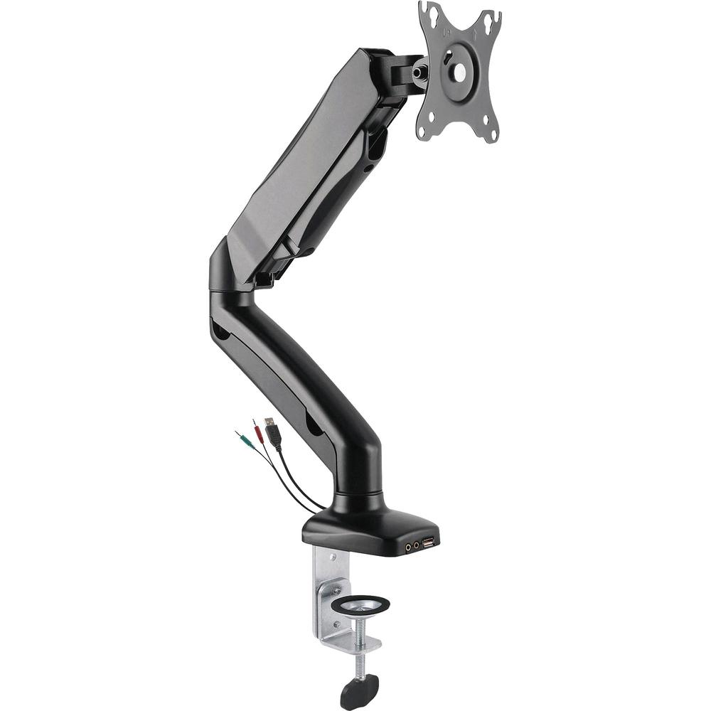 Lorell Mounting Arm for Monitor - Black - Height Adjustable - 1 Display(s) Supported - 14.30 lb Load Capacity - 75 x 75, 100 x 100 - 1 Each, Goodies N Stuff