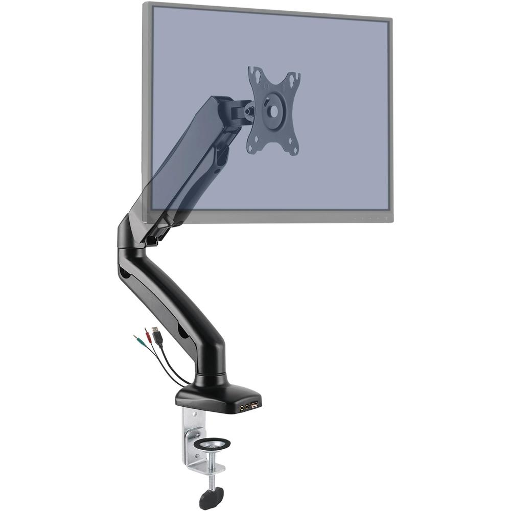 Lorell Mounting Arm for Monitor - Black - Height Adjustable - 1 Display(s) Supported - 14.30 lb Load Capacity - 75 x 75, 100 x 100 - 1 Each, Goodies N Stuff