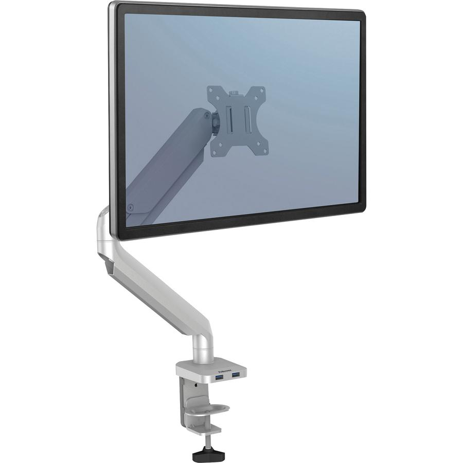 Fellowes Platinum Series Single Monitor Arm - Silver - 1 Display(s) Supported - 27" Screen Support - 20 lb Load Capacity - 1 Each, Goodies N Stuff