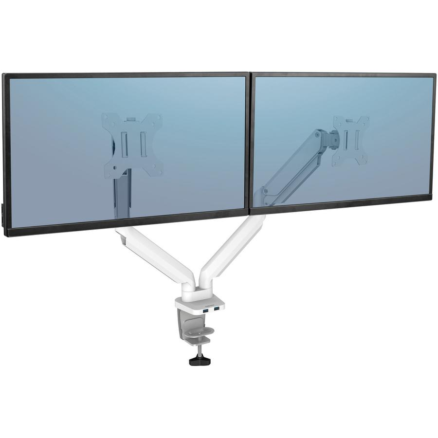 Fellowes Platinum Series Dual Monitor Arm - White - 2 Display(s) Supported - 27" Screen Support - 40 lb Load Capacity - 1 Each, Goodies N Stuff