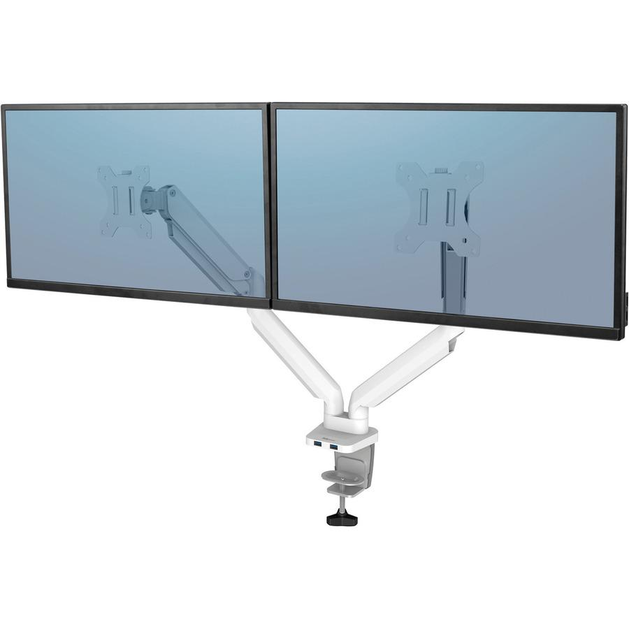 Fellowes Platinum Series Dual Monitor Arm - White - 2 Display(s) Supported - 27" Screen Support - 40 lb Load Capacity - 1 Each, Goodies N Stuff