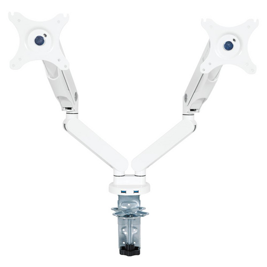 Double Monitor Arm 17"-30" in White Finish, A2MAD1730-WH, Goodies N Stuff