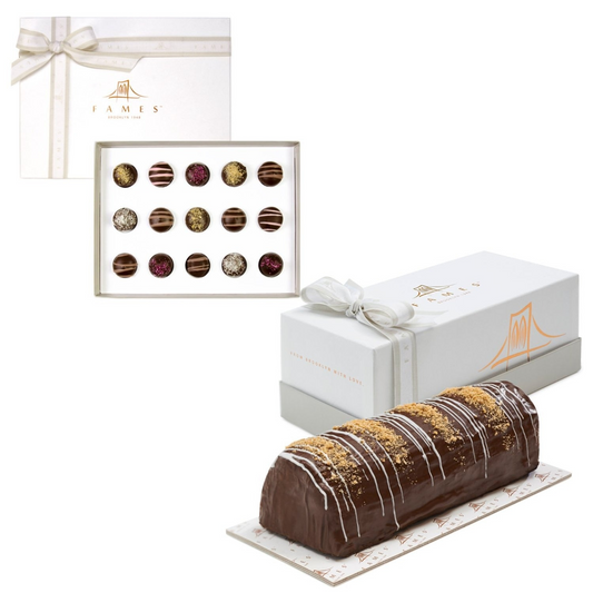 Chocolate Gift Set, Luxury Chocolate Gift Box with Chocolate Log, Kosher, Dairy Free., Goodies N Stuff