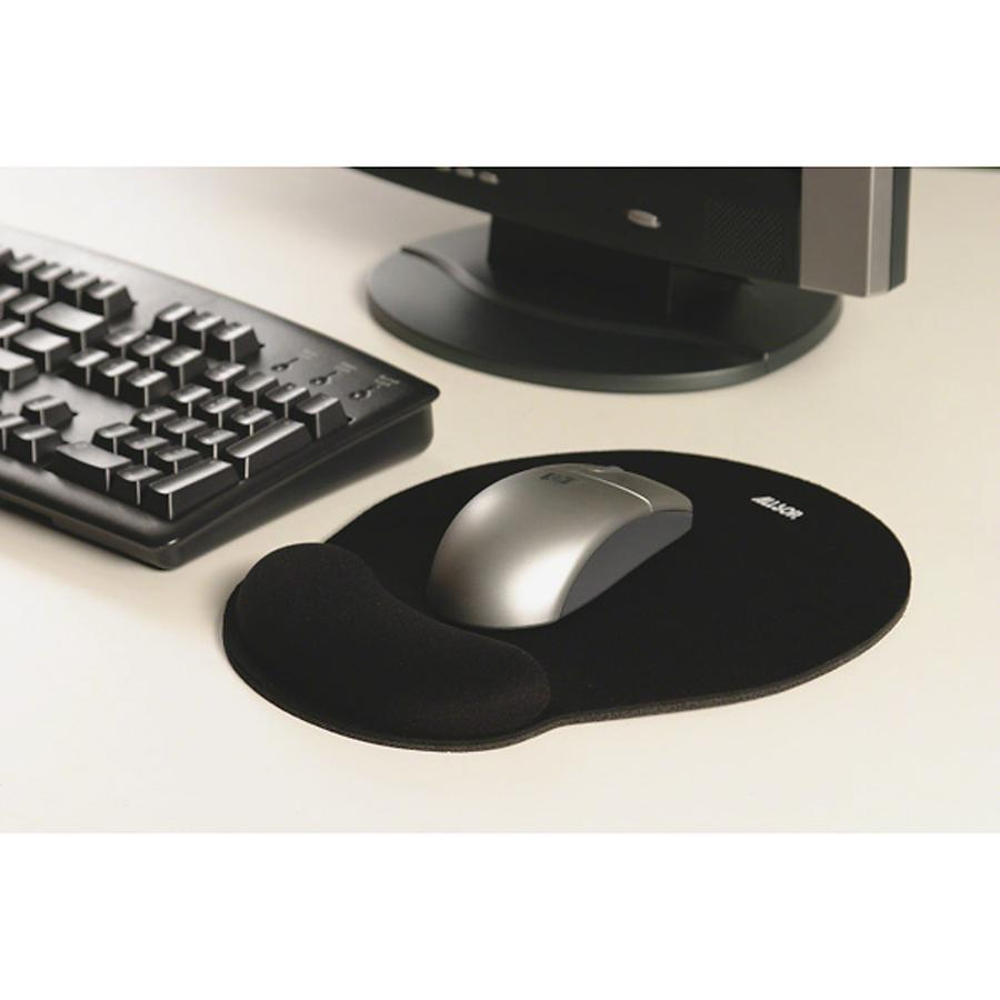 Allsop ComfortFoam Memory Foam Mouse Pad with Wrist Rest - 1" x 9" x 10" Dimension - Black - Memory Foam - Stress Resistant - 1 Pack - Mouse, Goodies N Stuff