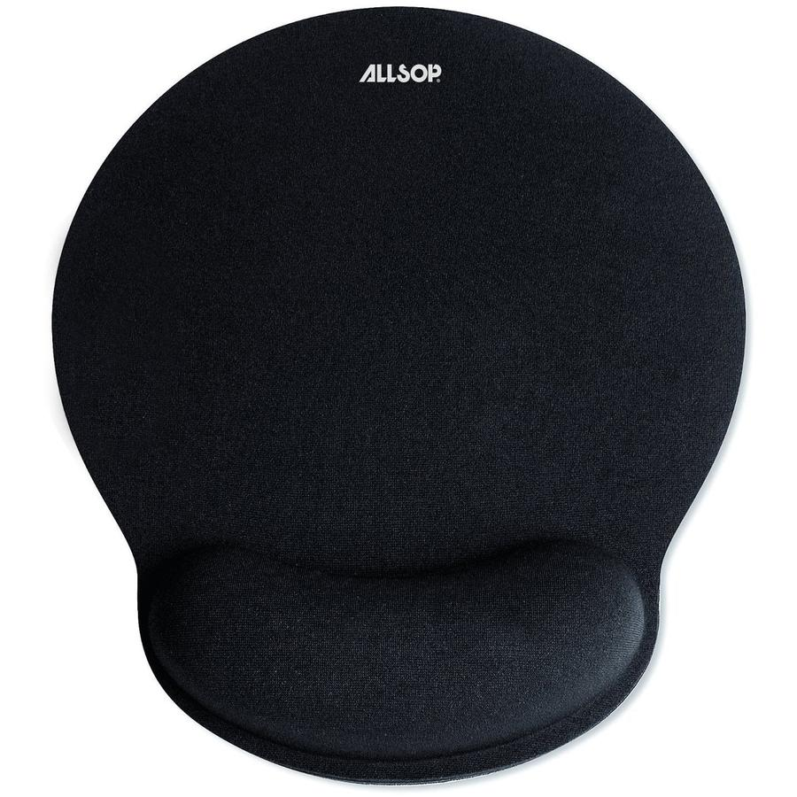 Allsop ComfortFoam Memory Foam Mouse Pad with Wrist Rest - 1" x 9" x 10" Dimension - Black - Memory Foam - Stress Resistant - 1 Pack - Mouse, Goodies N Stuff