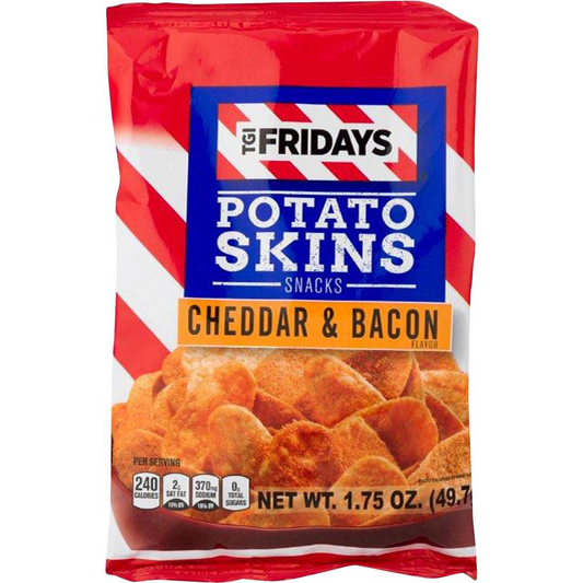 INVENTURE FOODS TGI Fridays Cheddar/Bacon Snack Chips - Trans Fat Free, Cholesterol-free, Gluten-free - Cheddar/Bacon - 1.75 oz - 55 / Carton, Goodies N Stuff