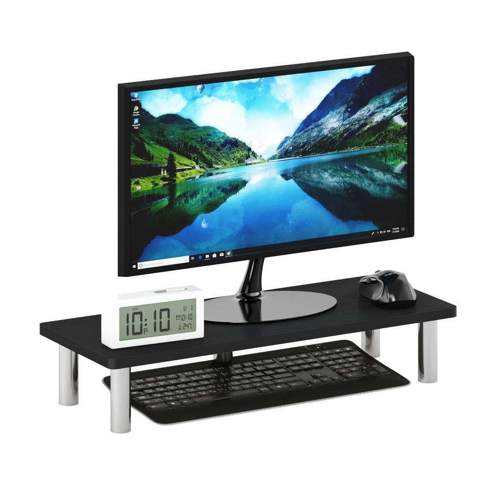 Furinno Turn-N-Tube Monitor Riser Stand, Americano, Stainless Steel Tubes, Goodies N Stuff