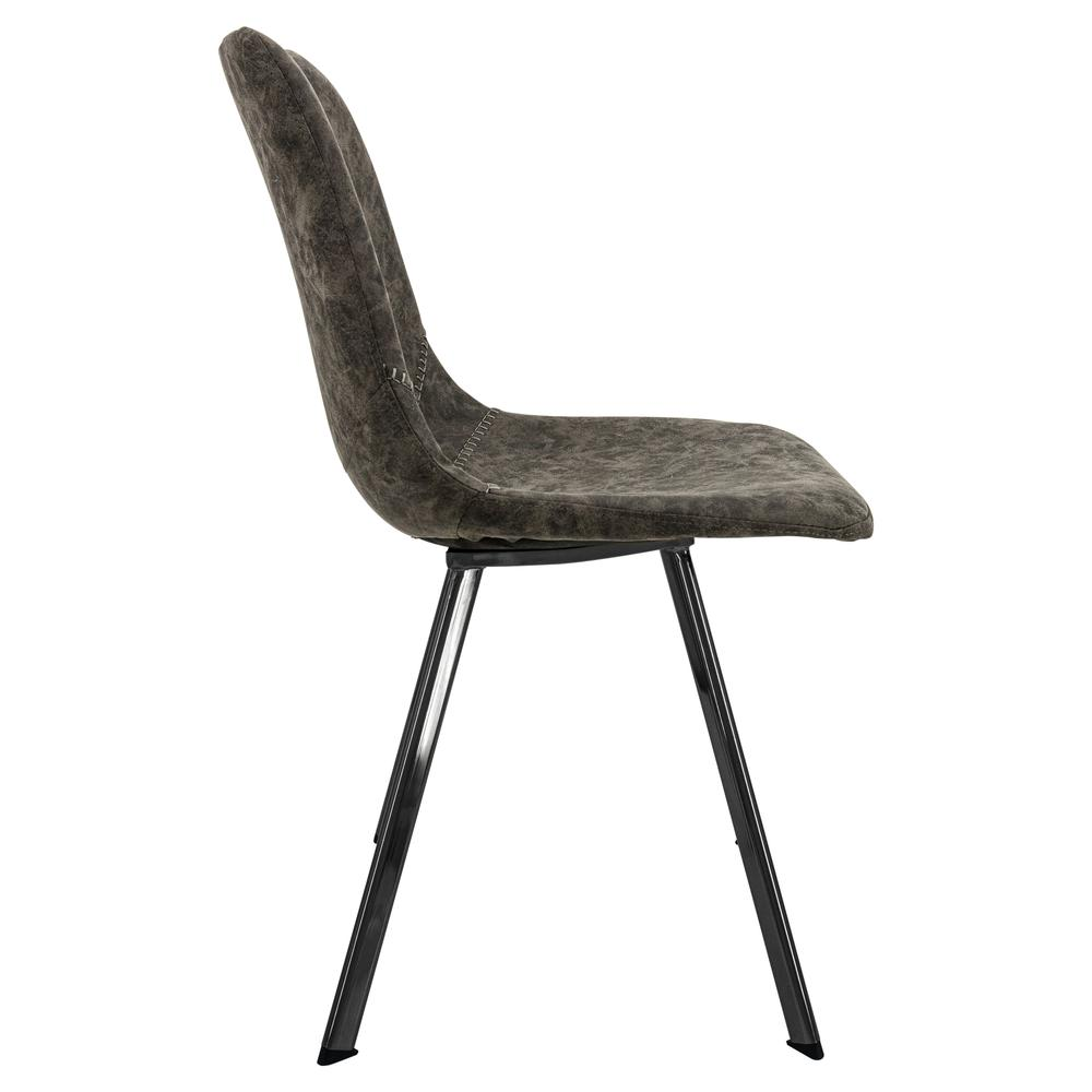 Markley Modern Leather Dining Chair With Metal Legs, Goodies N Stuff