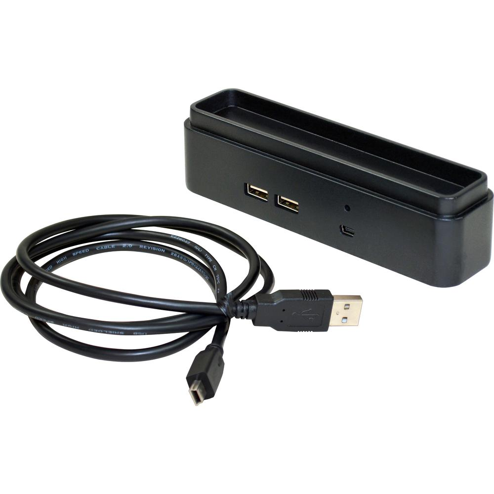 DAC Stax Ergonomic Height Adjustable Monitor Stand with 2 USB Ports - 66 lb Load Capacity - 4.8" Height x 13" Width x 10.5" Depth - Black, Goodies N Stuff