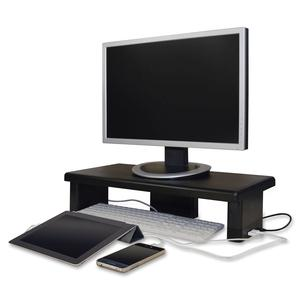 DAC Stax Ergonomic Height Adjustable Monitor Stand with 2 USB Ports - 66 lb Load Capacity - 4.8" Height x 13" Width x 10.5" Depth - Black, Goodies N Stuff