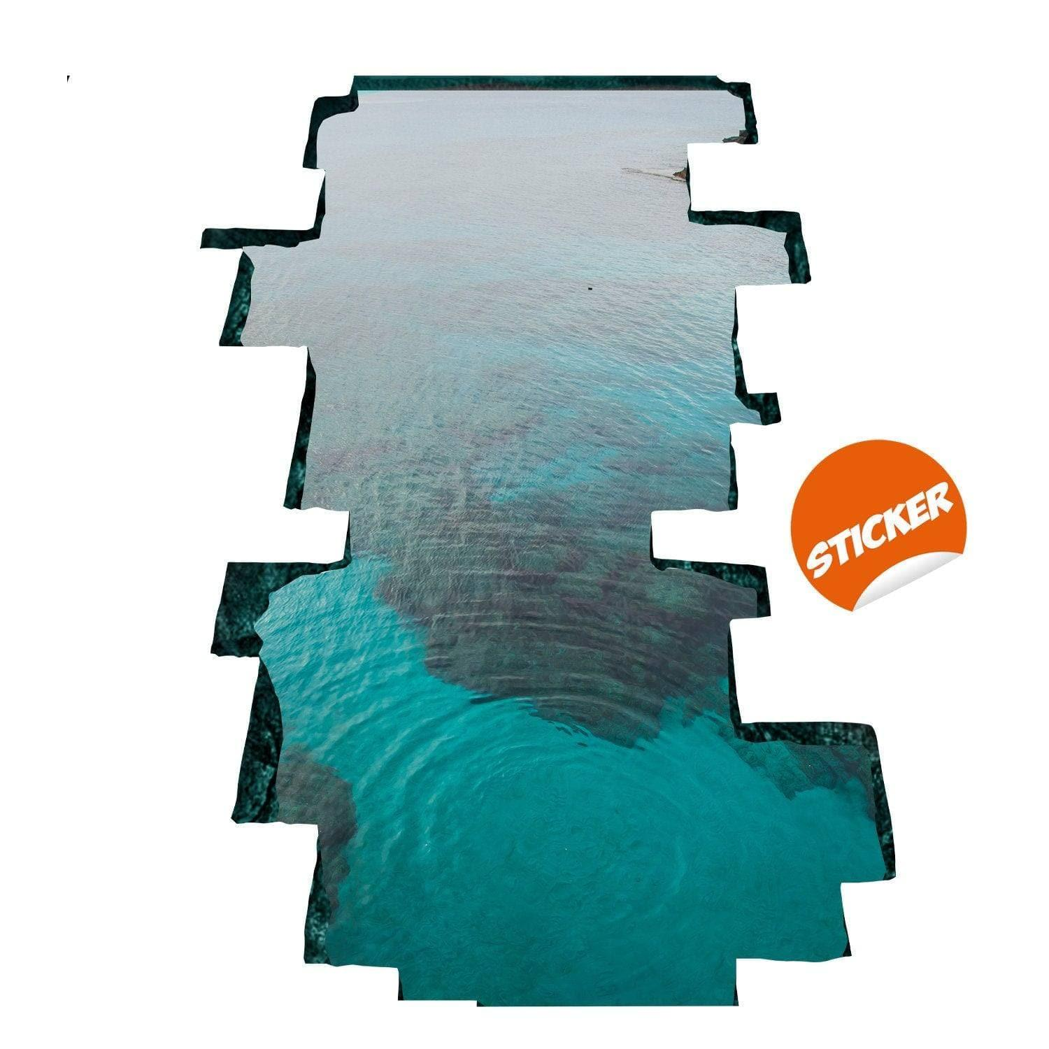 3D Oceanic Illusion Floor Decal - , Realistic Underwater Design Sticker, Goodies N Stuff